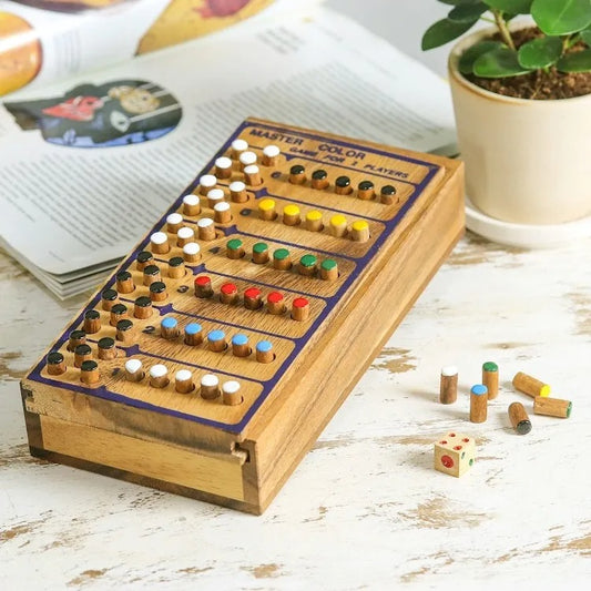 Handmade Colorful Wooden Peg Game from Thailand – “Code Breaker”
