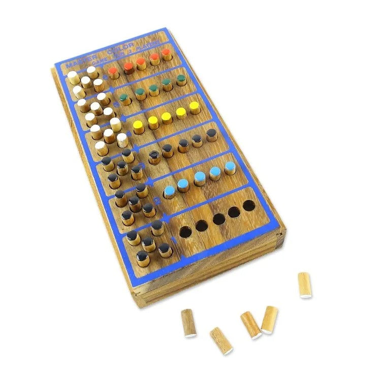 Handmade Colorful Wooden Peg Game from Thailand – “Code Breaker”