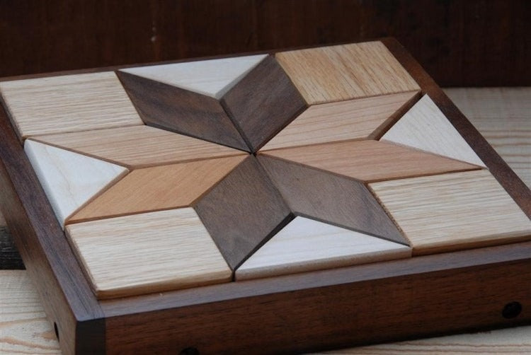 Handcrafted Solid Wood Quilter’s Puzzle – Elegant Brain Teaser for Home & Office