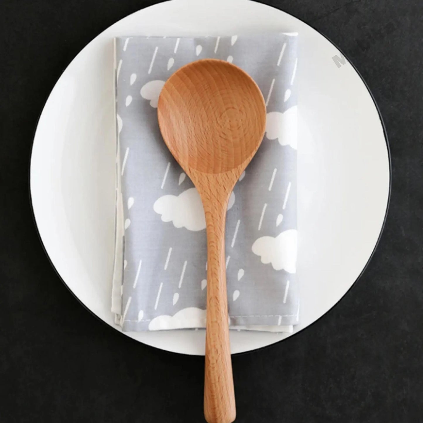 Set of 4 Beech Wood Soup Spoons – Japanese-Style Serving Spoons for Ramen, Rice & Noodles – Eco-Friendly Kitchen Utensils