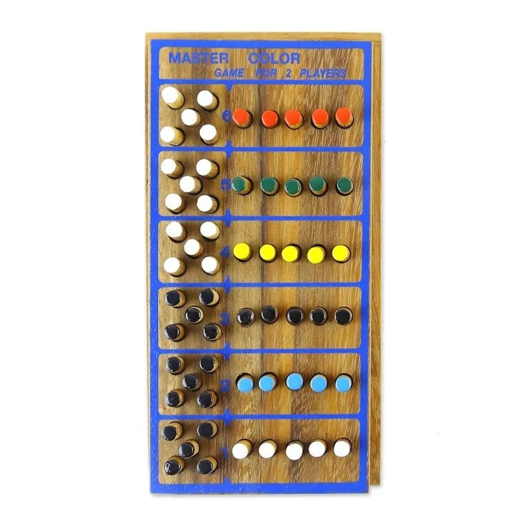 Handmade Colorful Wooden Peg Game from Thailand – “Code Breaker”