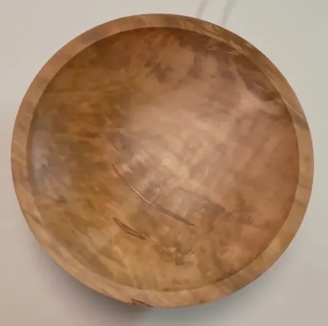 Quilted Ambrosia Maple Wooden Bowl – 12" x 2"