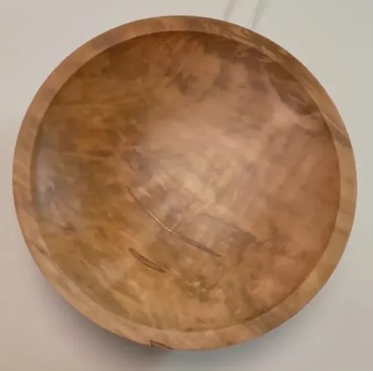 Quilted Ambrosia Maple Wooden Bowl – 12" x 2"