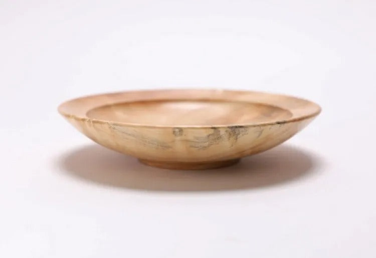 Quilted Ambrosia Maple Wooden Bowl – 12" x 2"