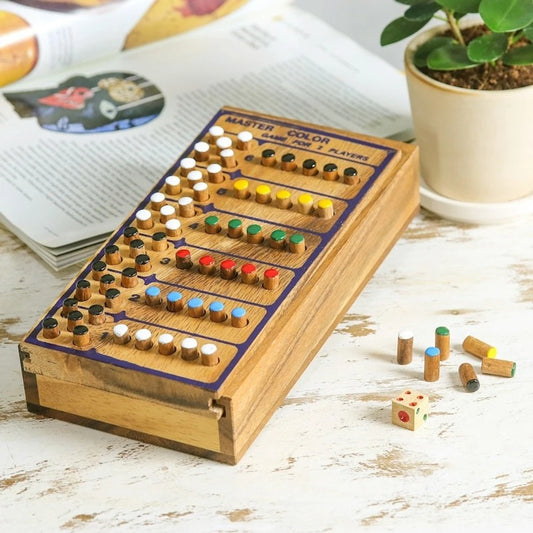 Handmade Colorful Wooden Peg Game from Thailand – “Code Breaker”
